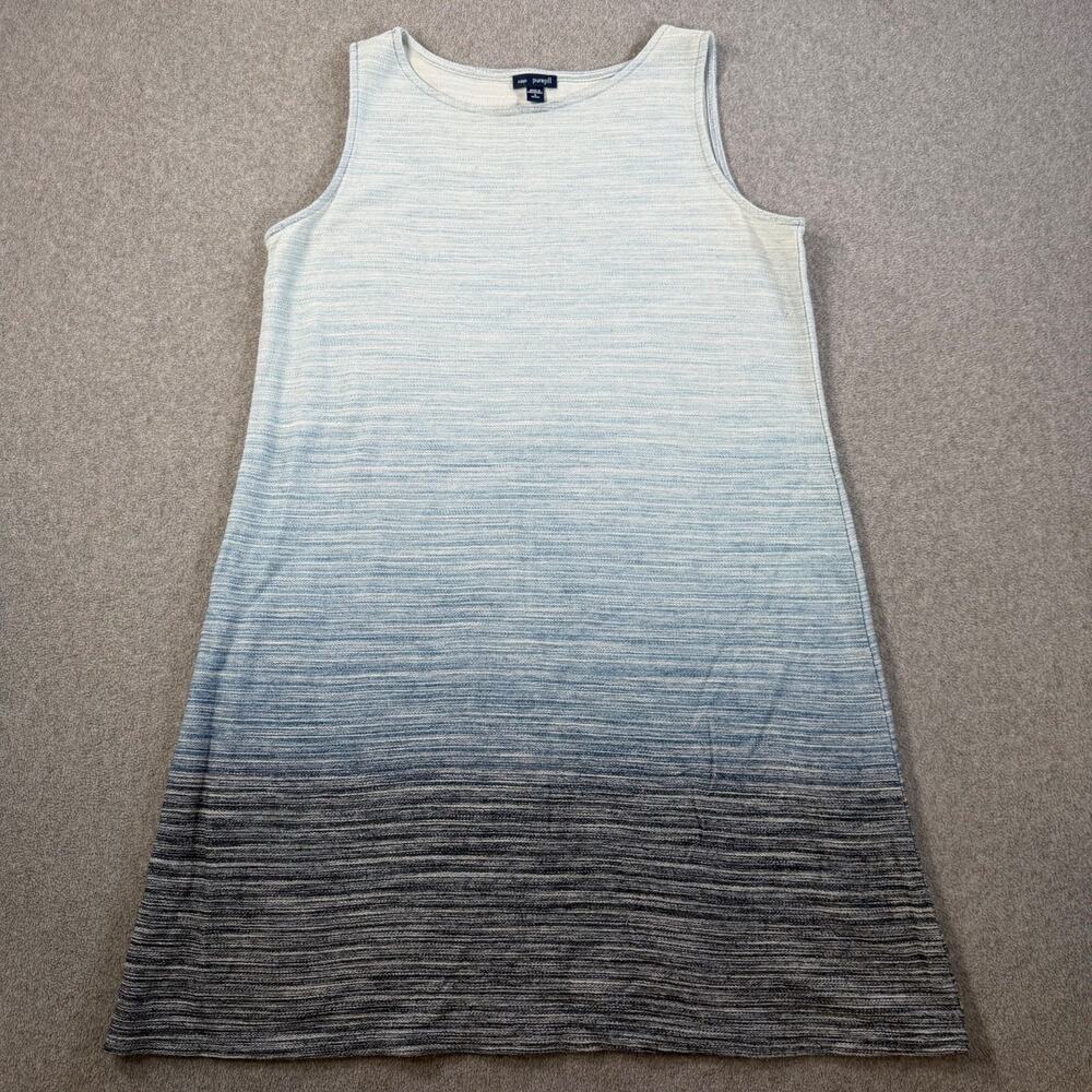 Pure Jill J.Jill Indigo Women's Small Petite Ombre Shift Tank Dress Blue Knit